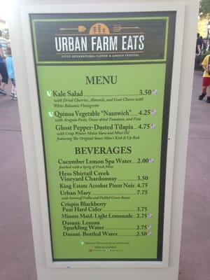 Urban farm eats. Menu for flower and garden festival 2015