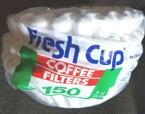 $1.07 150 coffee filters including taxes. _ 01/14/2018.