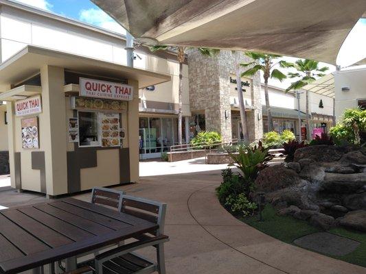 small kiosk at the middle front of the mall area ... small kitchen for prepping/cooking !