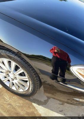 Side fender after wax and polishing.