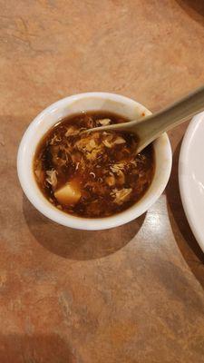 Absolutely delicious hot and sour soup. Perfect balance of flavors and not too spicy (which I appreciated!).