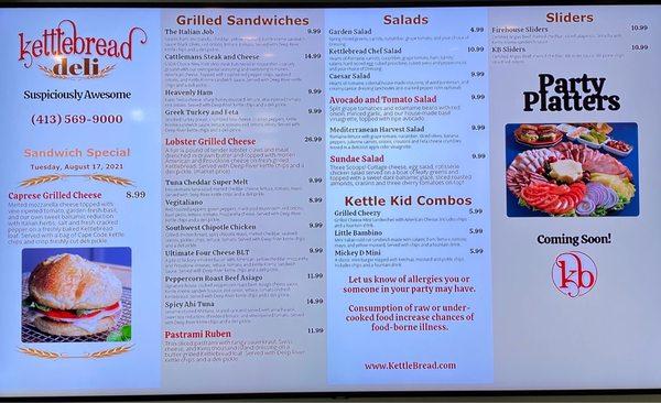 The menu! And there is specials daily.