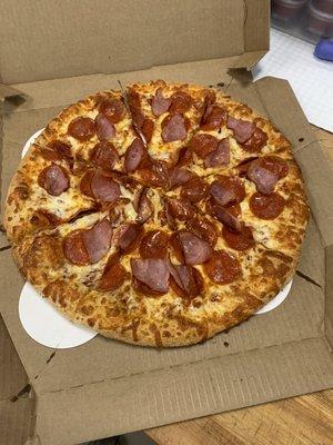 Pepperoni and ham