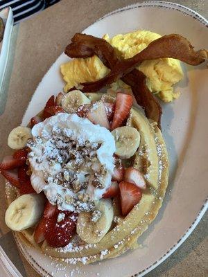 Strawberry and Banana Waffle