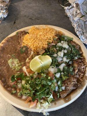 Meat combo plate - carnitas