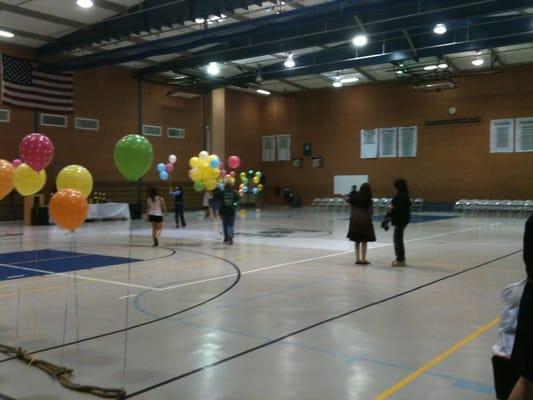 The gym is large, clean, and in great shape!