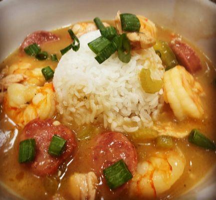 I purchased fresh gulf shrimp , and veggies from Krystals produce and made homemade Gumbo. So good.