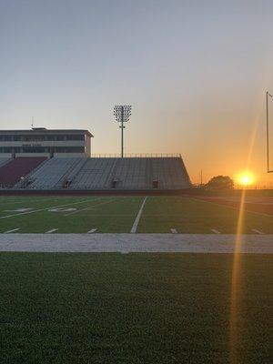 Ennis football field we ran and wired from press box down to field