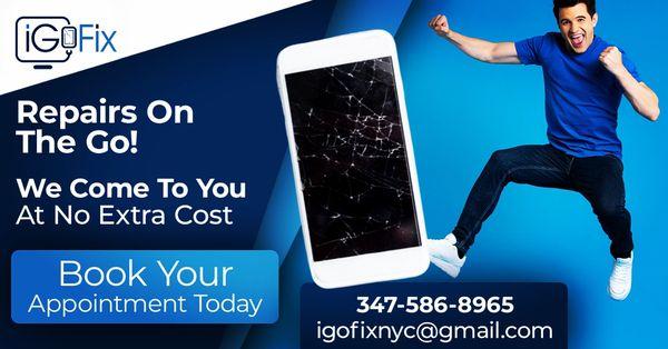 We come to you for any screen replacement. All iphone screen replacements can be done within 10min or less. Call today!