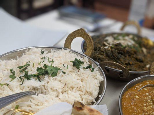 Rice and Saag Paneer