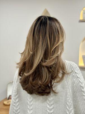 Caramel Bronde Balayage & blowout. ~Sovay