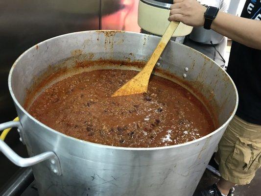 Fresh homemade chili in the makeing...