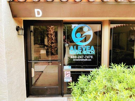 Alevea's front entrance. Easy to locate in the South Buildings near Southern Ave.