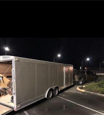 Unloaded 24ft trailer into storage unit