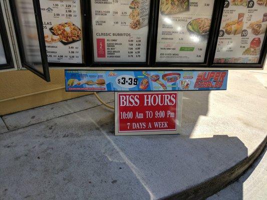 "Biss" Hours???? $15/hr America! There you go! You voted it in.