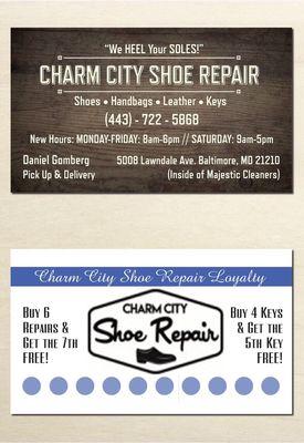 Loyalty Program offered at CCSR! Weekly shines pay off! Now available for all Repairs, Shoe Products and even Keys! (This location ONLY)