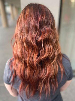 Multicolor fashion red Balayage