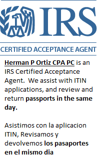 We are IRS Certified Acceptance agent