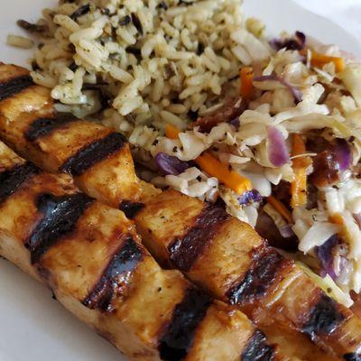 Chicken skewers - I really like the new Aldi marinated chicken skewers. Closer view.