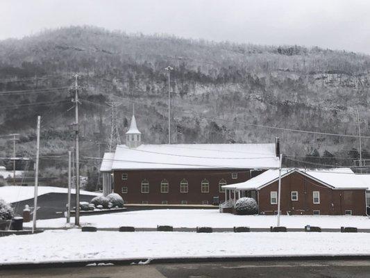 Snowy Mountain and Church