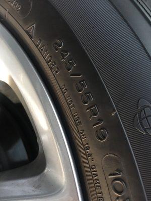 Assess this stamp on your tire for chain sizes