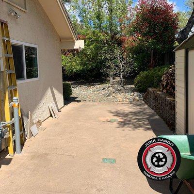 Sideyard Clean-up After in Granite Bay, Ca.