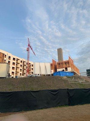 Dumpster at construction site.