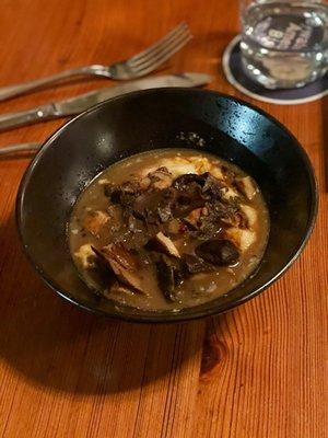 Shiitake with broth over polenta  (amazing special)