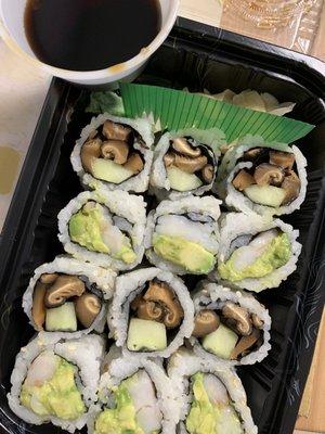 Shrimp Avocado Roll & Shiitake Cucumber Roll