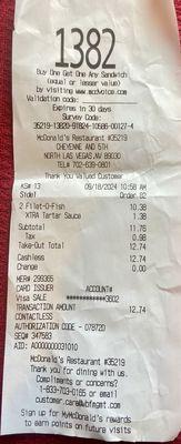 Receipt  Filet-O-Fish