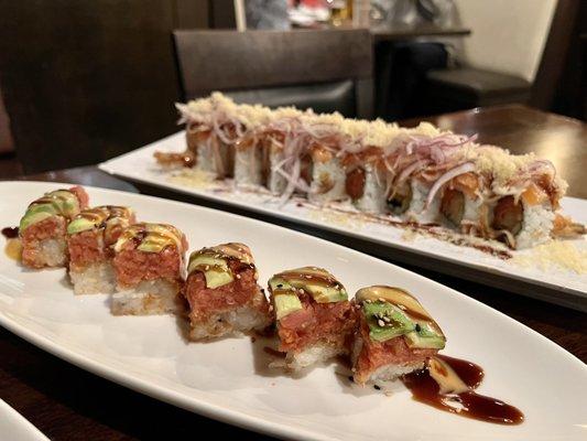 Crunchy spicy tuna sushi