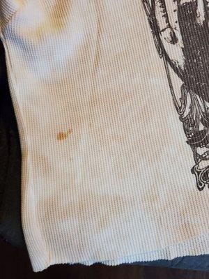 Stain on tshirt I ordered.