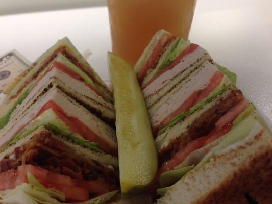 Turkey club and half and half