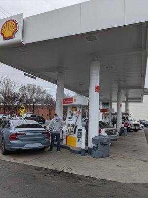 Filling up with gas at Market Express, Charlotte