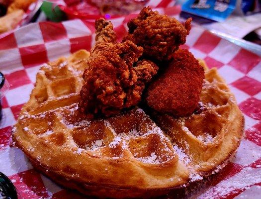 Hot chicken and waffles