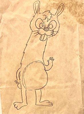 The drawing on the take out paper bag :) Nice touch!