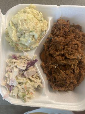 Pulled pork cole slaw and potato salad