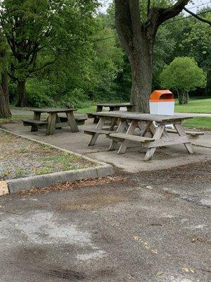 Outdoor eating area in back of Jimmie's Dairy Bar!