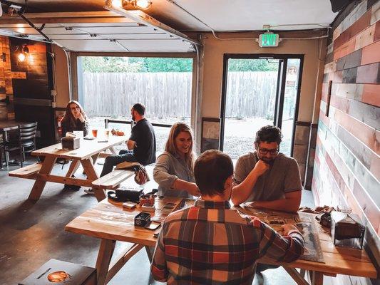 Cozy, all ages taproom.