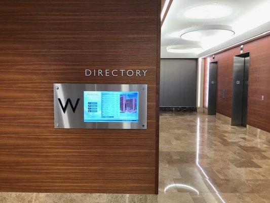 Feel free to use the directory to locate our office! We are on the 12th floor.