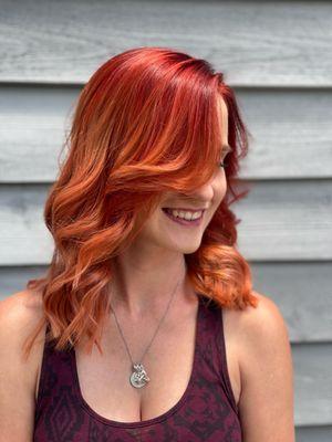 Vivid cowboy copper hair salon in Raleigh