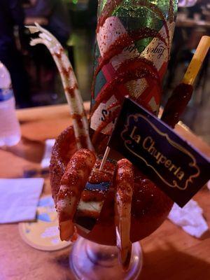 Michelada - as you can see, it's deliciously prepared and has showmanship.