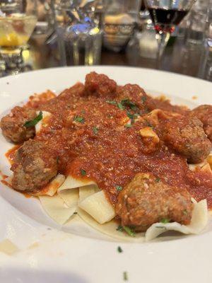 Handmade Pappardelle & meatballs special