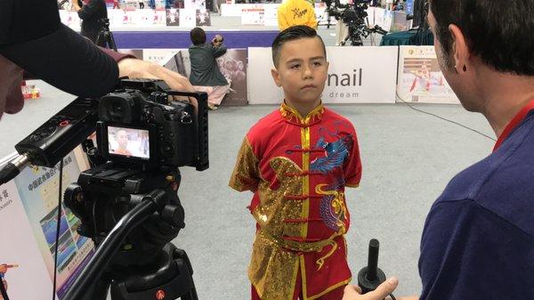 One of our students interviewed for a new article about his experience with Wushu.