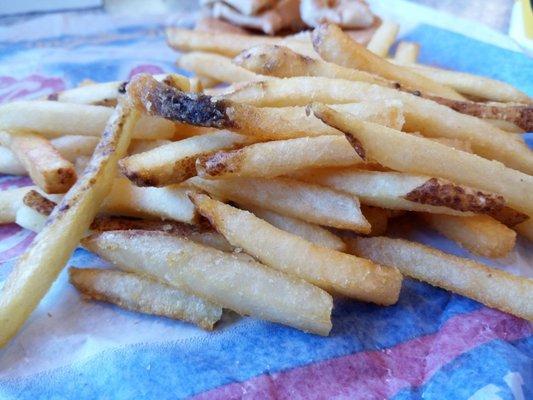 Fries could stand to be less crunchy...