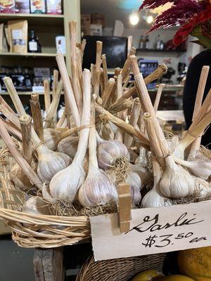 Garlic with stems. I've never seen that!