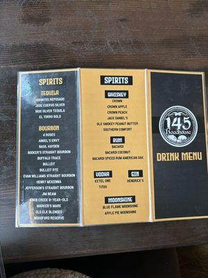 Drink menu