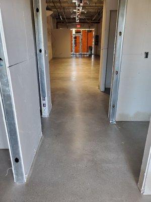 Matte polished concrete floor