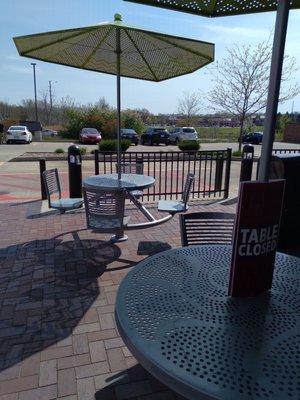 Outdoor seating with safe social distancing...