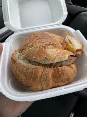 Sausage breakfast sandwhich